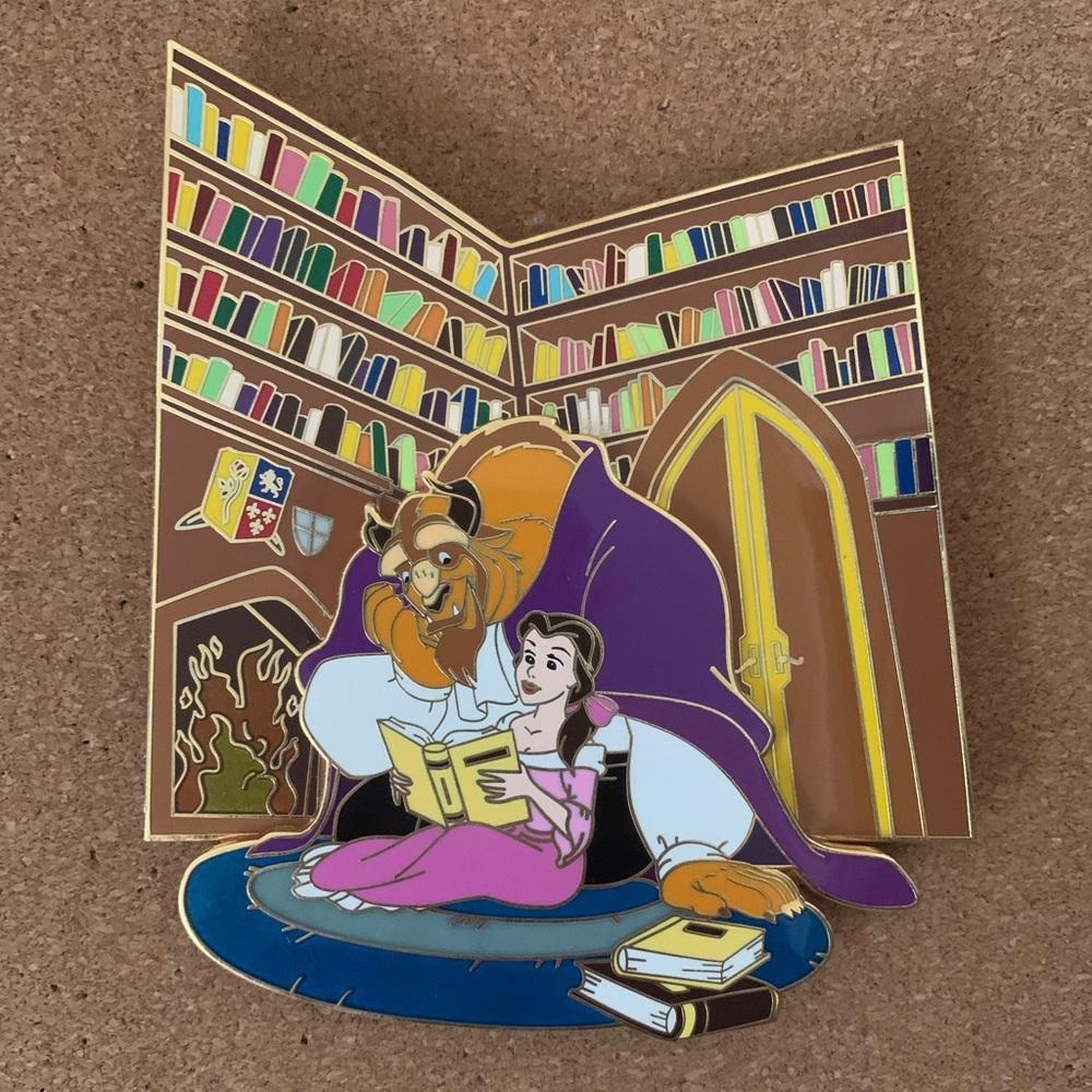 Beauty and the Beast Library scene fantasy pin